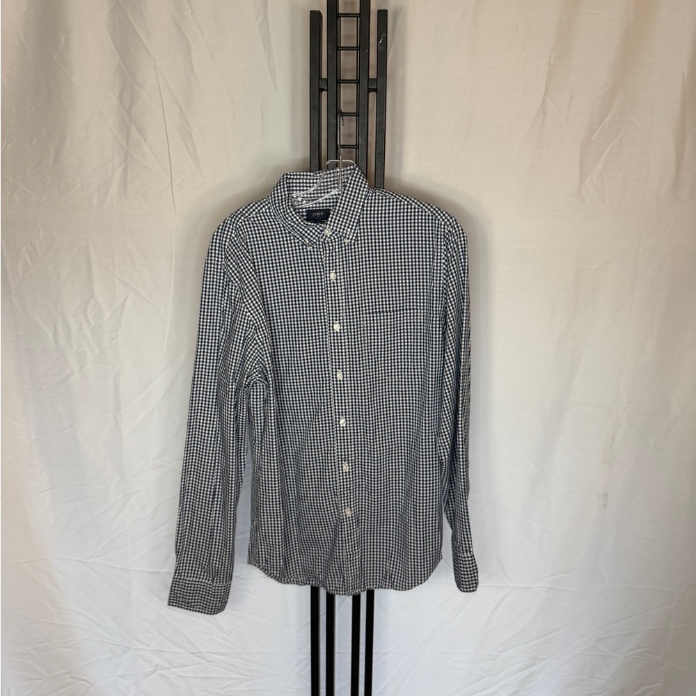 J. Crew Monochrome Checkered Button-Down Shirt